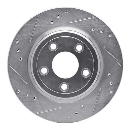 Dynamic Friction Co DFC Brake Rotor - Drilled and Slotted - Silver 631-54046L