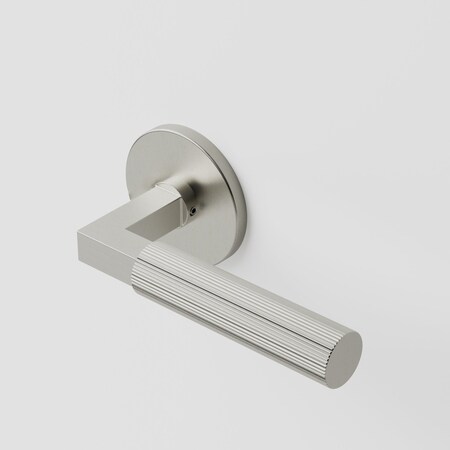 Mcbowery Mila Satin Nickel Modern Linear Double Dummy Door Handle - Round Rosette 210DMSN