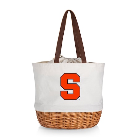 Picnic Time Family Of Brands NCAA Syracuse Orange Coronado Canvas and Willow Basket Tote - Picnic Bag 203-00-187-544-0