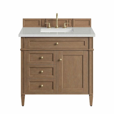 James Martin Vanities Brittany 36" Single Vanity, Pecan w/ 3 CM Lime Delight Silestone Top 655-V36-PCN-3LDL