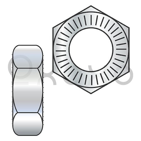 Oxoxo 5/16-18X1/2X17 Double Serrated Hex Lock Nuts Case Hardened Zinc And Bake, 3000PK 635922