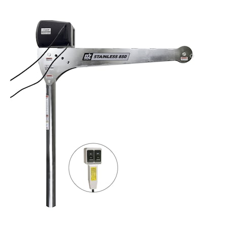 Oz Lifting Products 850 lbs. Stainless Steel Davit Crane w/ 115V AC electric winch OZSS850DAV-ACW