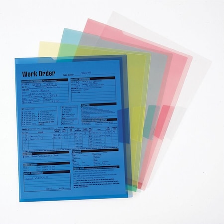 Smead Project Jackets, Letter, Poly, Clear/Translucent: Blue/Green/Yellow/Red, 5/Pack 85750