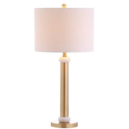 Jonathan Y Gregory 27" Metal/Marble LED Table Lamp, Gold/White JYL1087A