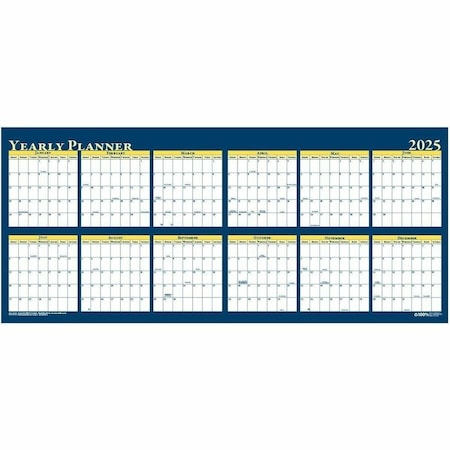 House Of Doolittle Yearly Wall Planner, Reversible, 60x26 In. HOD3974