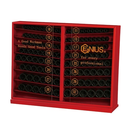 Genius Tools 131 PC 1/2in Dr. Metric Impact Socket Set CM-4131M