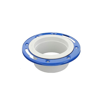 Thrifco Plumbing 4" x 4" PVC DWV Closet Flange W/Adjustable Metal Ring (Epoxy Coated) (H) 6756311