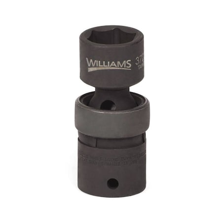 Williams 1/2" Drive Impact Socket Black Industrial, Universal 1/2" D, 6Pt, 7/8 JHW37228