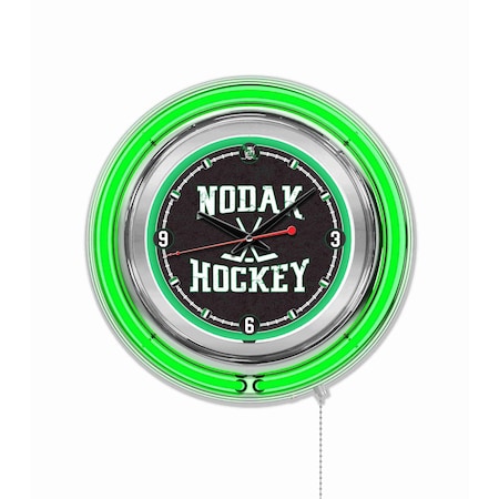 Holland Bar Stool Co University of North Dakota Double Neon 15" Clock (Hockey) Clk15NorDakHky