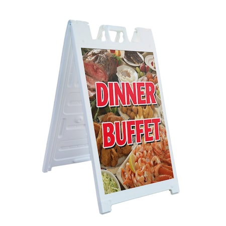 Signmission Dinner Buffet, A-Frame & 2 Sign Inserts, Heavy-Duty Plastic Frame SBHD-C-2436-Dinner Buffet