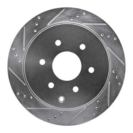 Dynamic Friction Co DFC Brake Rotor - Drilled and Slotted - Silver 631-68017L