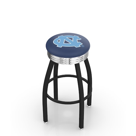 Holland Bar Stool Co 30" Blk Wrinkle North Carolina Swivel Bar Stool, Chrome Ring L8B3C30NorCar
