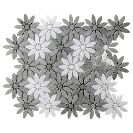 Apollo Tile 11x12 Eastern Brown, Eastern White Marble Polished Floor and Wall Mosaic Tile 4.46 sqft/case, 5PK APLSV88F02A