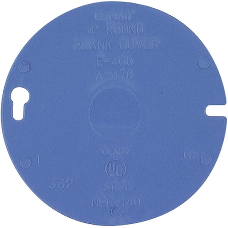 Carlon 4'' Blank Blue Round Box Cover E460RCAR