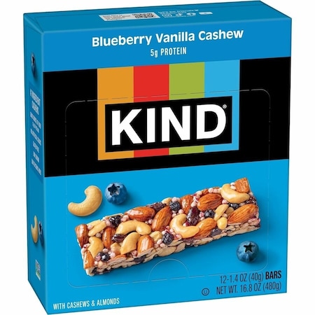 Kind Blueberry Vanilla Cashew, Blue, 12PK KND18039