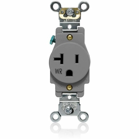 Leviton PlugsandRcptcls, 20A, 125VAC, Gry, Nylon, PK1 W5361-GY