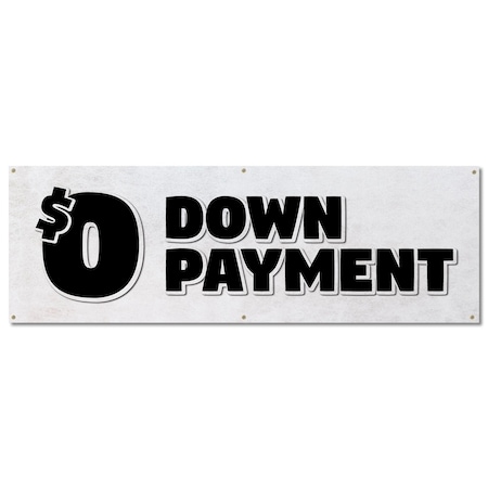 Signmission $0 Down Payment, 24 Inch, Banner B-72-30332