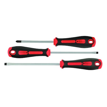 Bondhus Set 3 PowerGrip Slotted & Phillips Screwdrivers; 7/32, 1/4 in & PH2 1675803320