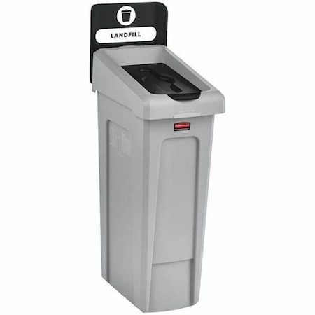Rubbermaid Commercial 23 gal Rectangular Recycling Bin, Flat with Top Opening, Black, 1 Openings 2185053