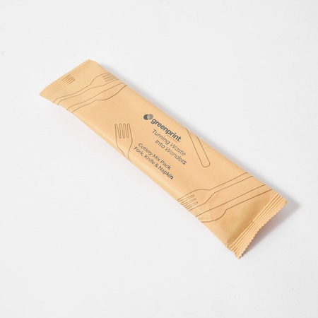 Greenprint Heavy Weight Natural Agave 3 Piece Cutlery Mix Pack, Fork, Knife and Napkin, 200 ct 3CMP200