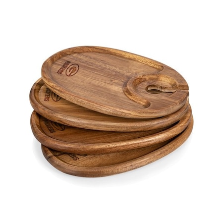 Picnic Time Family Of Brands NFL Green Bay Packers - Wine Appetizer Plate Set Of 4 874-04-512-123-2