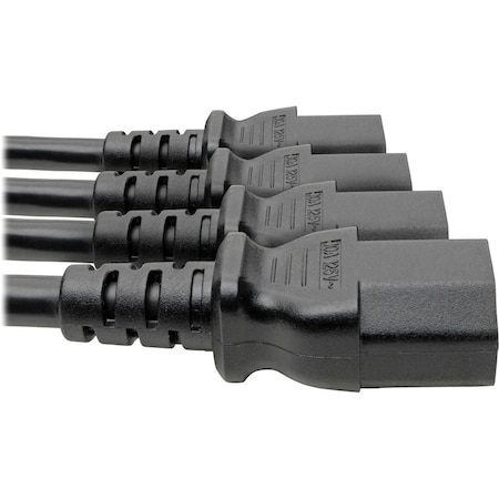 Eaton Tripp Lite Series Power Cord Splitter, C14 to 4xC13 PDU Style - 10A, 250V, 18 AWG, 18-in. P004-18N-4XC13