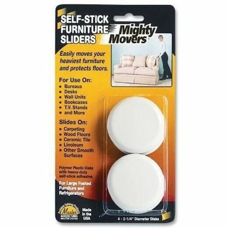 Master Caster Furniture Glide, Self-Stick, Rd, 2-1/4", PK4 87003