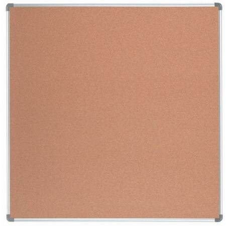 Aarco Natural Cork Bulletin Board w/ Euroframe Design 48"x48" ER4848