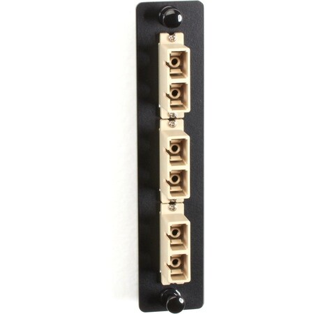 Black Box Standard Adapter Panel, Bronze Sleeves, (3) Duplex Sc Pairs, Beige JPM451B