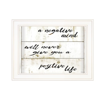 Homeroots Positive Life 2 White Framed Print Wall Art 407579