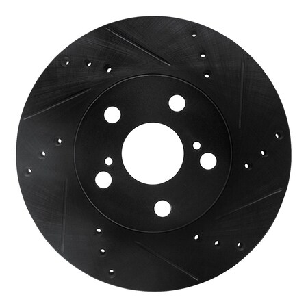 Dynamic Friction Co DFC Brake Rotor - Drilled and Slotted - Black 633-76087R