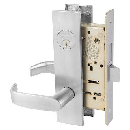 Sargent Grade 1 Dormitory or Exit Mortise Lock, L - Lever, LW1 - Escutcheon, Field Reversible, Conventional 8225 LW1L 26D