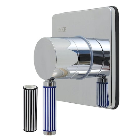 Kingston Brass Single-Handle Three-Way Diverter Valve with Square Trim Kit, Polished Chrome KS3041KPS