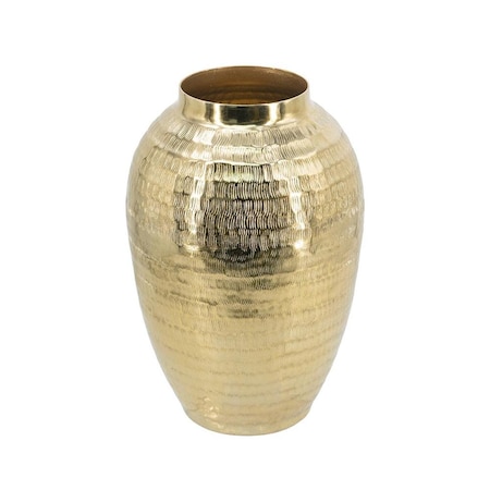 Homeroots 13" Gold Hammered Aluminum Urn Table Vase 574418