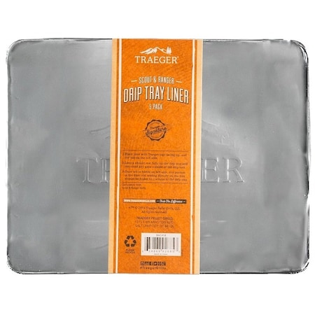 Traeger Drip Tray Liner, Aluminum, For Ranger and Scout Model Grills BAC458