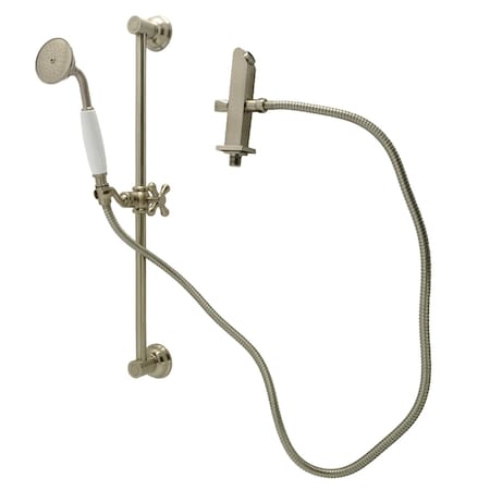 Kingston Brass Shower System with Slide/Grab Bar and Hand Shower, Brushed Nickel KCK3528W8