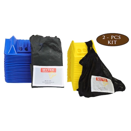 Mytee Products 4 in x 6 in Yellow and (20) 4 in x 10 in Blue Plastic Corner Protectors V Shaped w/ Carrying Bag 40PCP610-KIT