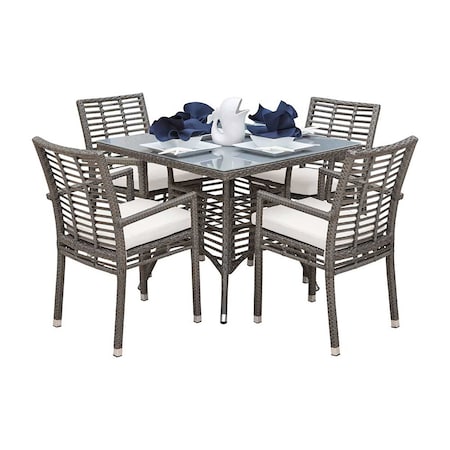 Panama Jack Outdoor Panama Jack Graphite 5-Piece Armchair Dining Set with Cushions PJO-1601-GRY-5DA-CUSH