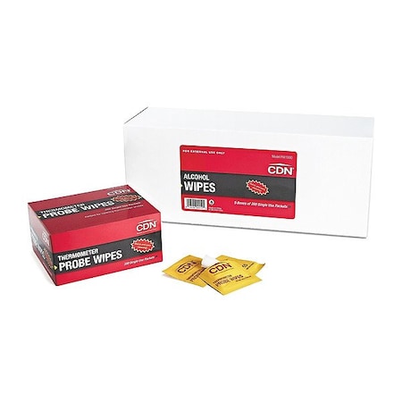 Cdn Alcohol Wipes, 2 1/4" L, 1 1/4" W, White PW1000
