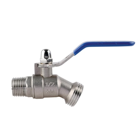 Homewerks Worldwide 1/2 in. MIP in. X 3/4 in. Garden Hose Thread Stainless Steel Bent Nose Hose Bibb VHBSSL3