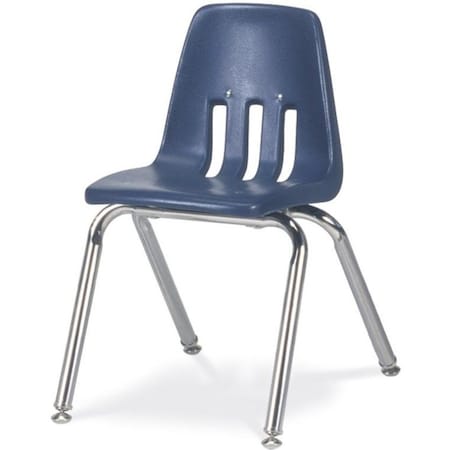 Virco 9000 Series 14" Classroom Chair, Kindergarten - 2nd Grade with Nylon Glides - Sky Blue Seat 9014