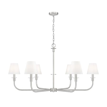 Z-Lite Tova Brushed Nickel 6 Light Chandelier 3049-45BN