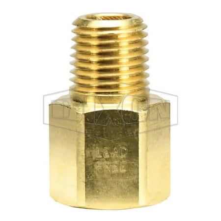 Dixon Adapter, 1/4 in Nominal, MNPT x FNPT End Style, Brass 3750404CLF