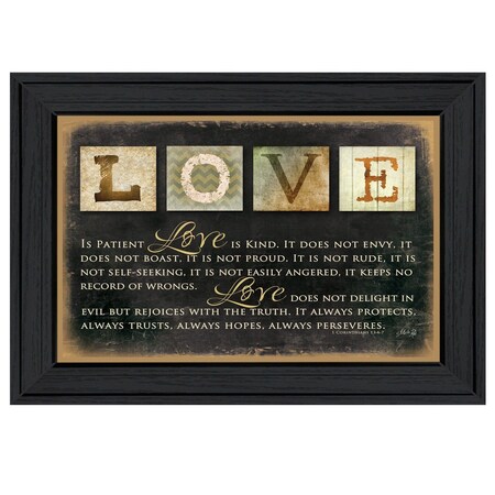 Homeroots Love 1 Black Framed Print Wall Art 415466
