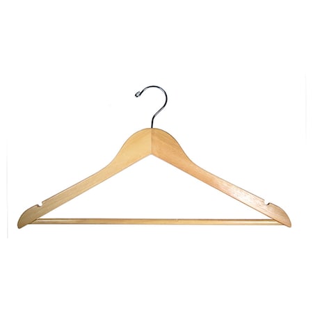 Rdi Mens Hanger Natural Flat Standard Chrome Hook 100cs, 100PK HGM-NFL-STC1