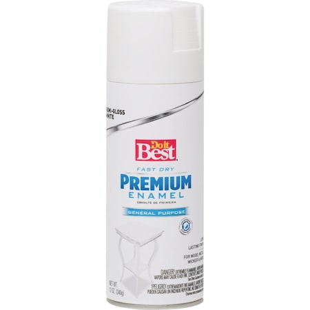 Do It Best Premium Enamel 12 Oz. Semi-Gloss Spray Paint White 203492D