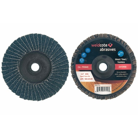 Z-Prime 2 - 3 Premium Zirconia Flap Discs Turn On, 10PK 10148