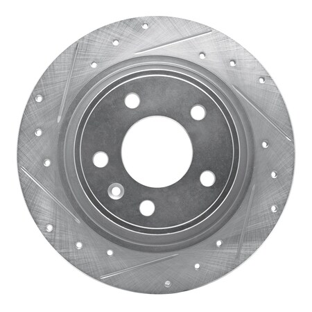 Dynamic Friction Co DFC Brake Rotor - Drilled and Slotted - Silver 631-47044L