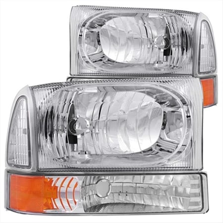 Strike3 111081 Ford Excursion Superduty Headlights With Corner Lights Chrome ST351743