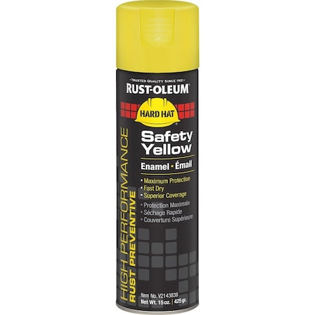 Rust-Oleum Rust Preventative Spray Paint, Safety Yellow, Gloss, Solvent, 15 oz V2143838